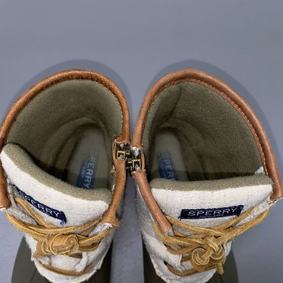Sperry Top-Sider Boots‎ Womens 8M Green/Cream Waterproof Rubber Duck Zip Preppy - Picture 6 of 12
